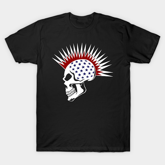 American Skull T-Shirt by Feliz ZombiePunk